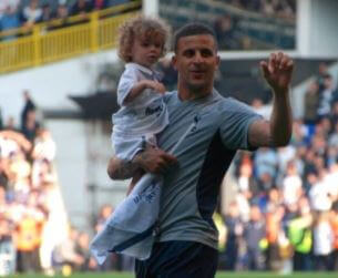 Roman Walker with his father Kyle Walker.